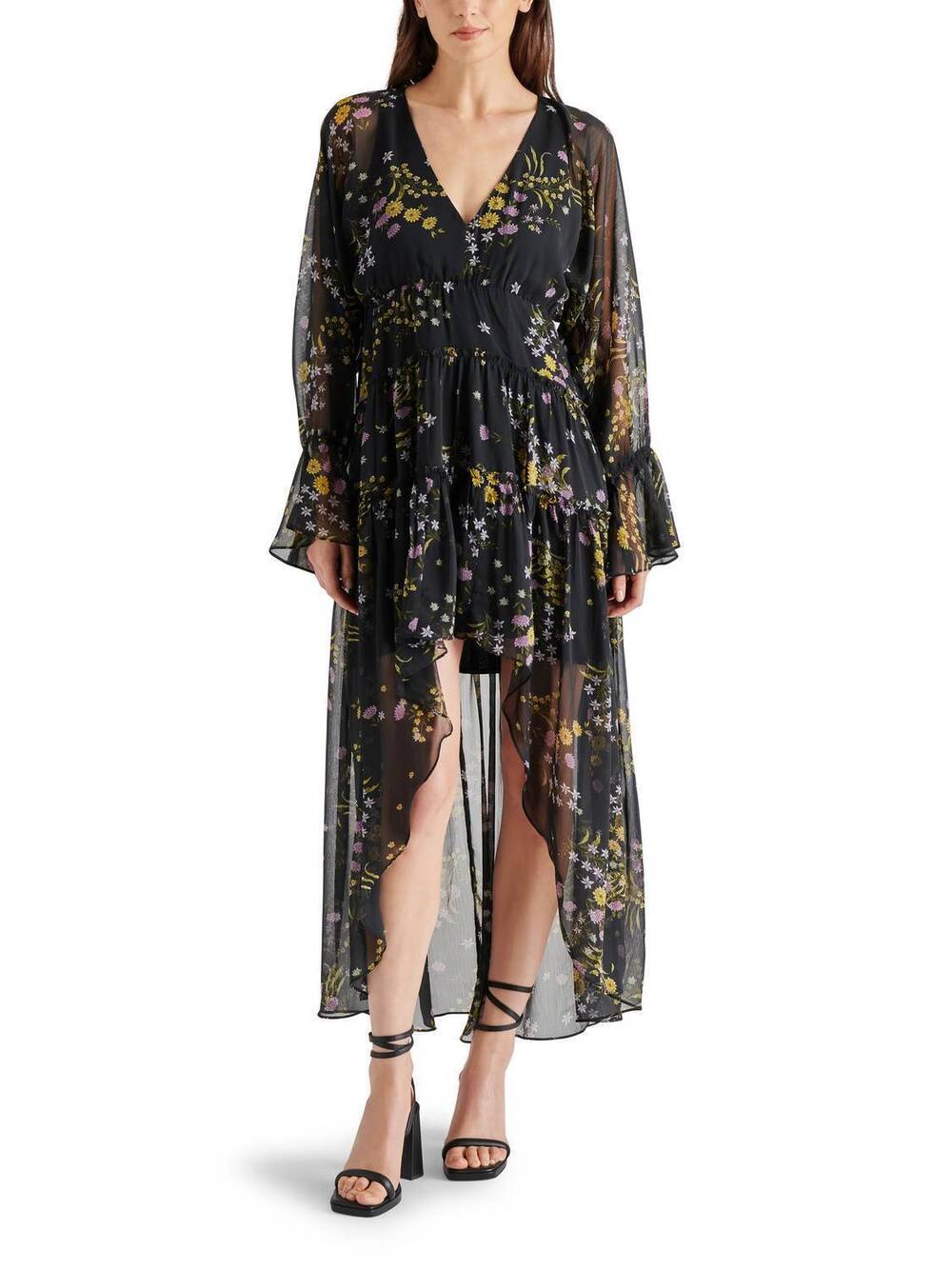 NEW STEVE MADDEN sol dress in black floral